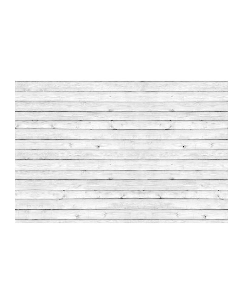 Papel Pintado R12582 Horizontal Boards, white - REBEL WALLS