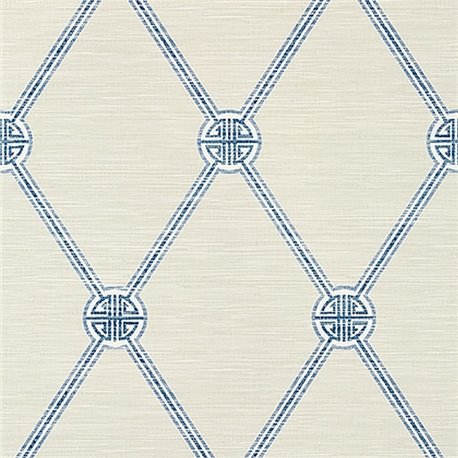 Turnberry Trellis Beige and Blue T13351