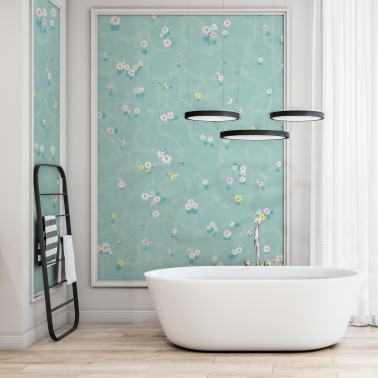 Floral Bath Mural Wallpaper...