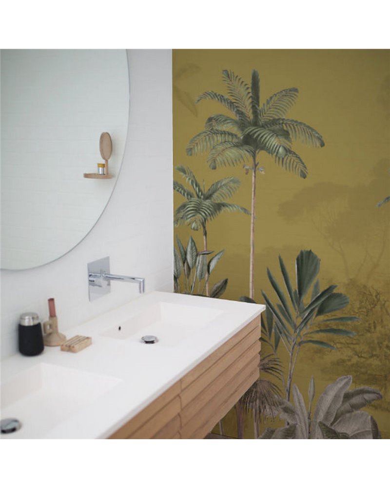 JUNGLE WALLPAPER - TROPICAL WILDERNESS - OCHRE