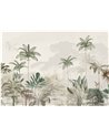 JUNGLE WALLPAPER - TROPICAL WILDERNESS - BEIGE-GREEN