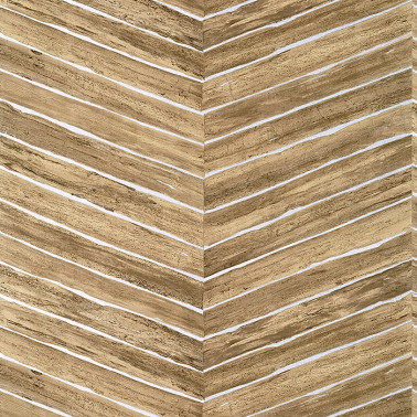 Wood Herringbone Natural On Metallic Silver T14573