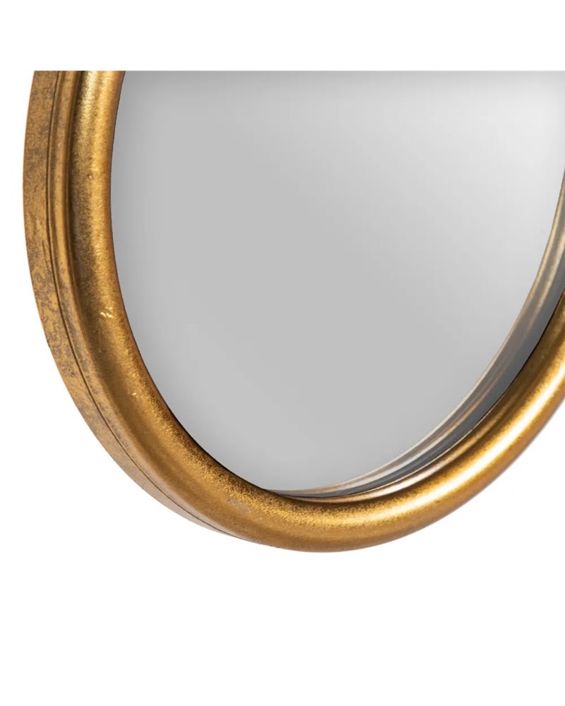 Espejo Redondo Decorativo Borde Oro 80 x 80 cm