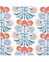 Tybee Tree French Blue and Coral F916213