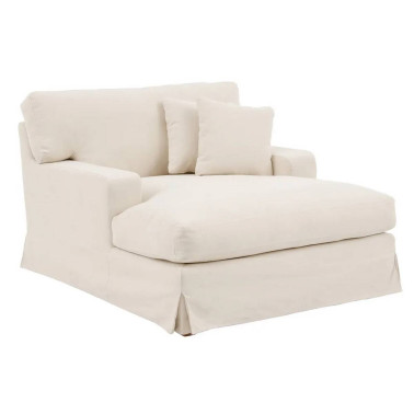 SOFÁ CHAISE LONGUE BEIGE TEJIDO SALÓN 122 X 155 X 93 CM REF.603251