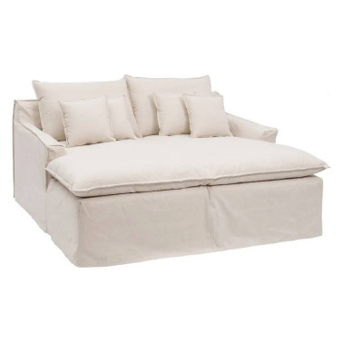 SOFÁ CHAISE LONGUE BEIGE TEJIDO SALÓN 190 X 165 X 95 CM REF.608168