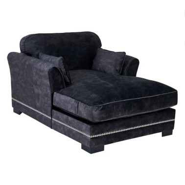 SOFÁ CHAISE LONGUE GRIS OSCURO TEJIDO 114 X 155 X 92 CM REF.605172