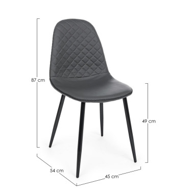 SILLA AMANDA PU GRIS