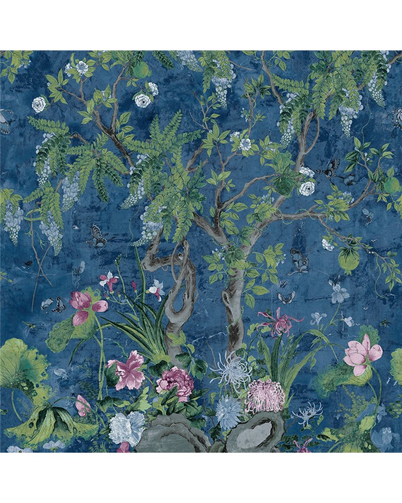 Wild Wisteria Mural Navy TM42055