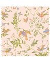 Hummingbirds Cotton Tangerine & Olive On Blush F125-3010