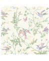 Hummingbirds Cotton Blush Sage & Mulberry On Cream F125-3009