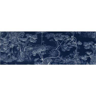 Animalia Velours Fond Bleu 2583901