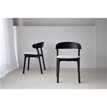 SET 2 SILLAS EMMA.MADERA. NEGRO BEIGE