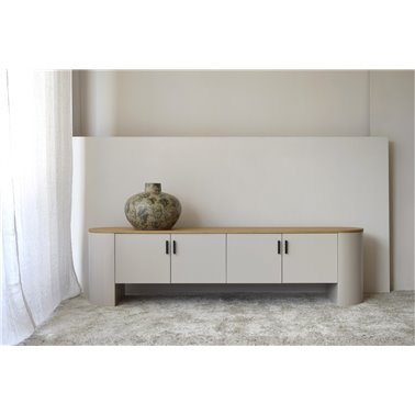 MUEBLE TV COL.TEA. GRIS ARENA  Y ROBLE