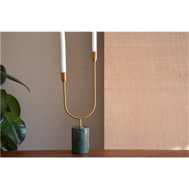 CANDELABRO BASE MARMOL NATURAL VERDE.GR