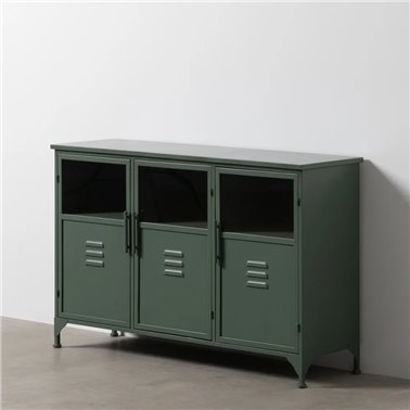 APARADOR VERDE MENTA METAL-CRISTAL 120 X 35 X 76 CM REF.-611362