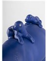 Escultura Mamá osa y sus bebés (azul-dorado). Serie Limitada