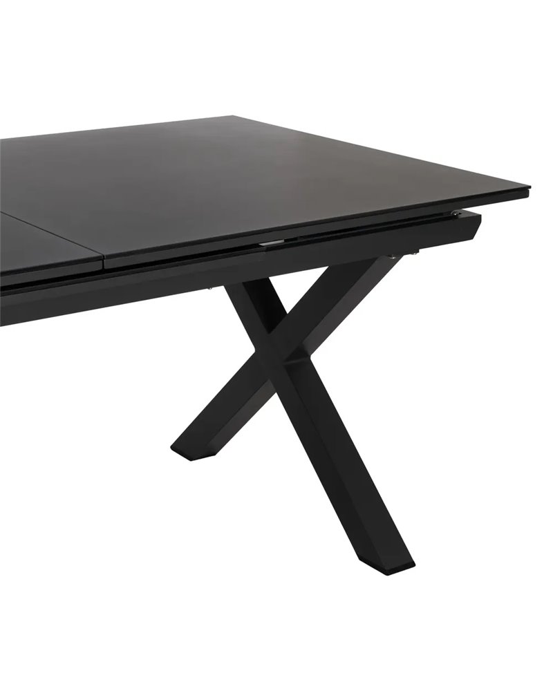 MESA COMEDOR EXTENSIBLE ANTRACITA 180 X 100 X 77 CM