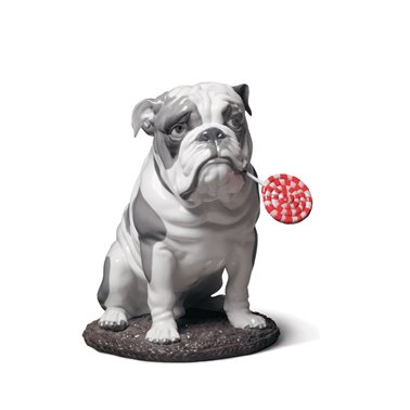 Figura perro Bulldog con piruleta