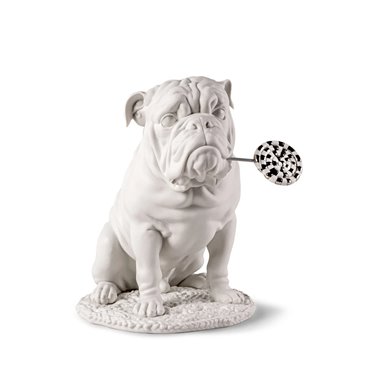 Escultura Bulldog con piruleta. Re-Deco