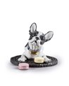 Figura perro Bulldog francés con macarons