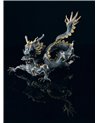 Escultura Gran Dragón. Lustre oro y azul. Serie limitada