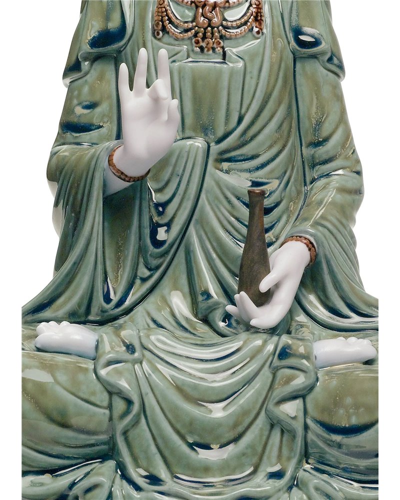 Figura Kwan Yin. Verde