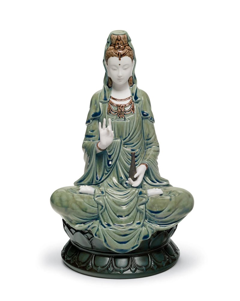 Figura Kwan Yin. Verde