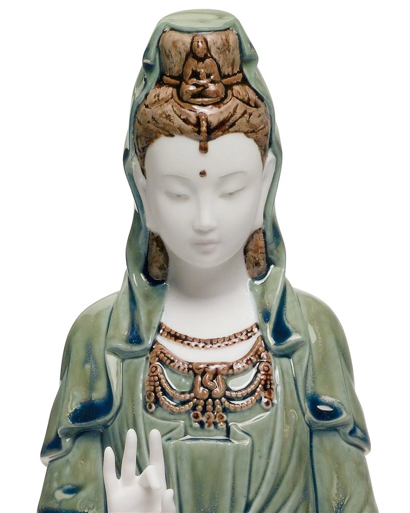 Figura Kwan Yin. Verde