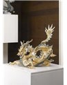 Escultura Gran Dragón. Lustre oro. Serie limitada