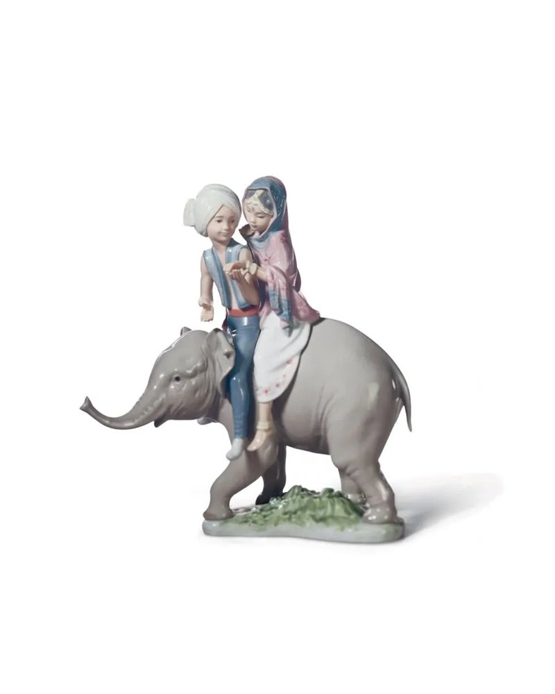 Figura Niños hindúes sobre elefante