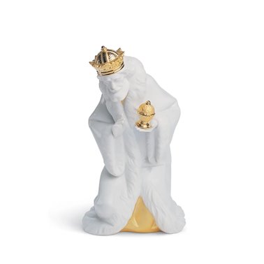 Figura Rey Melchor en Belén. Lustre oro