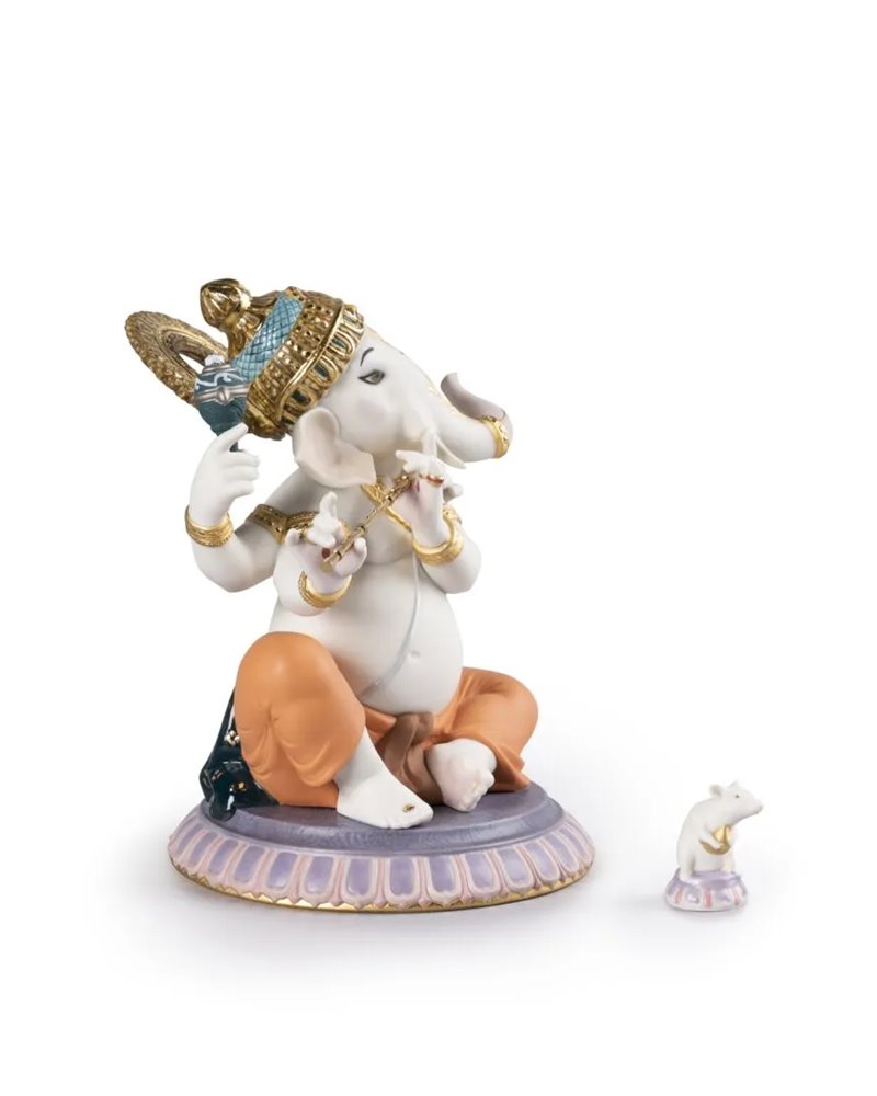 Figura Ganesha con bansuri. Serie limitada