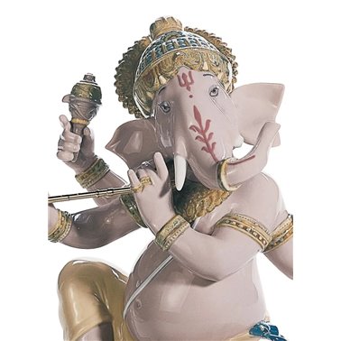 Figura Ganesha con bansuri