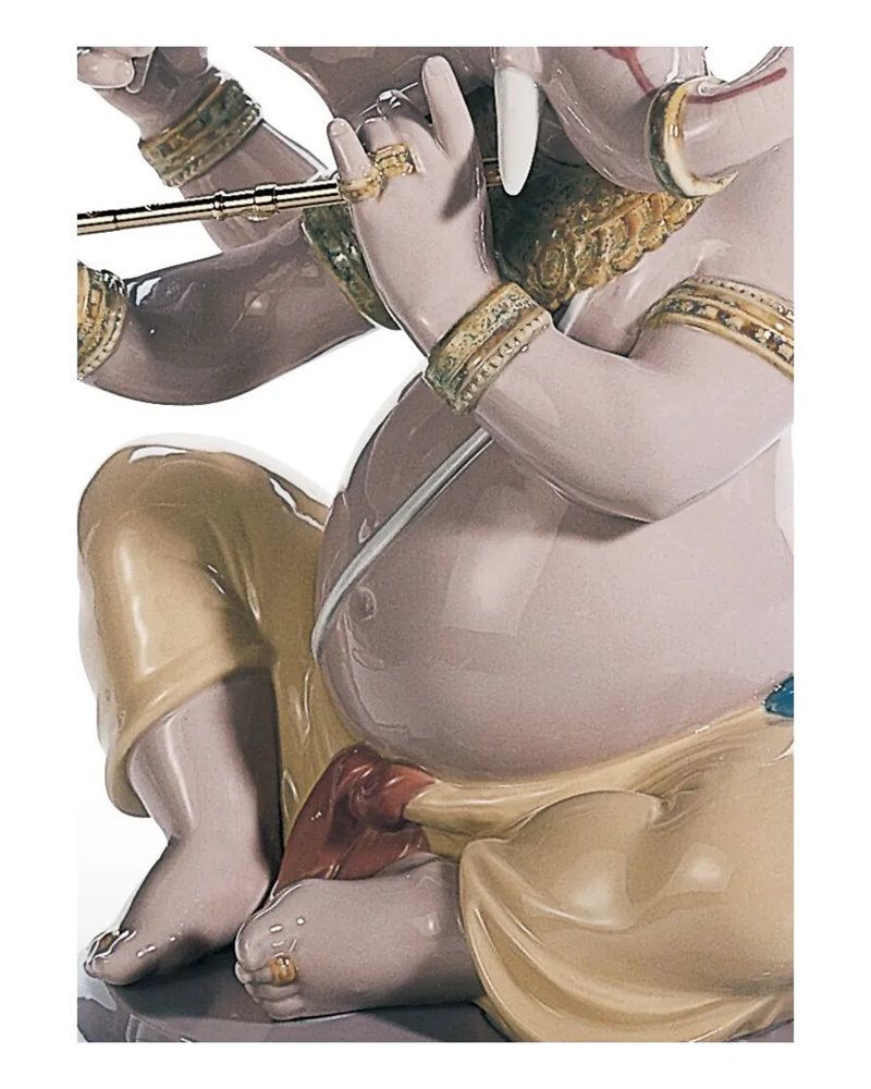 Figura Ganesha con bansuri