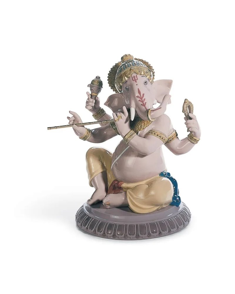 Figura Ganesha con bansuri