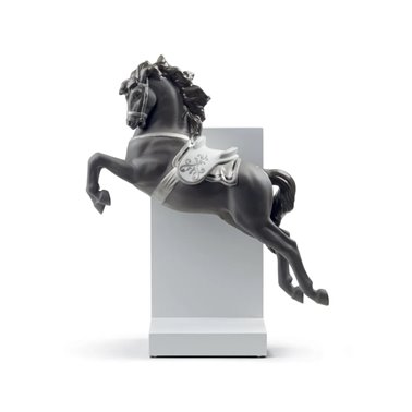 Figura Caballo en pirouette. Lustre plata