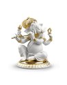 Figura Ganesha con Bansuri. Lustre oro