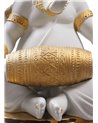 Figura Ganesha con Mridangam. Lustre oro