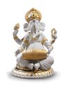 Figura Ganesha con Mridangam. Lustre oro