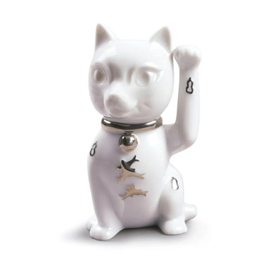 Figura Maneki Neko. Lustre plata