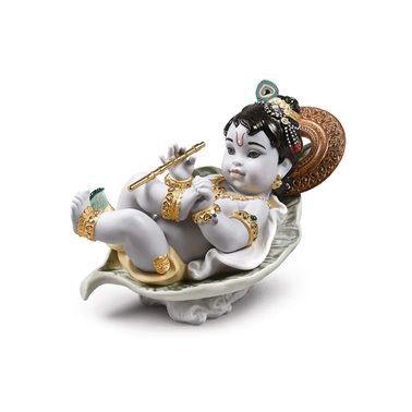 Figura Krishna on leaf