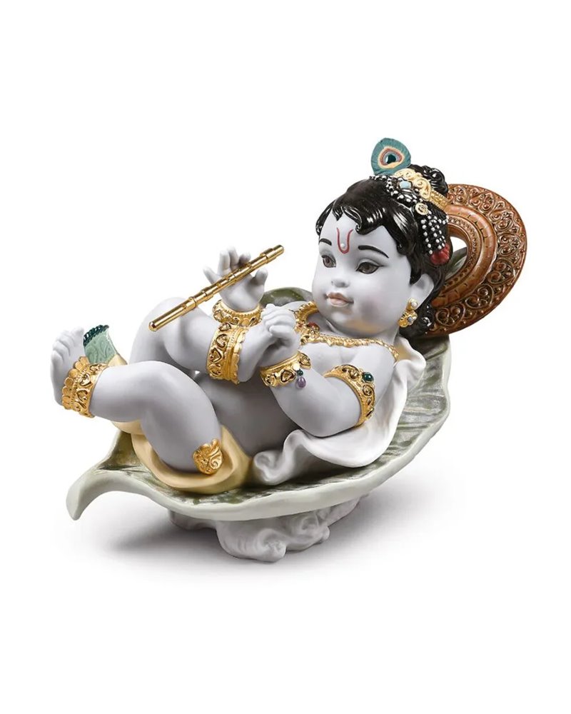 Figura Krishna on leaf