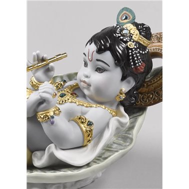 Figura Krishna on leaf