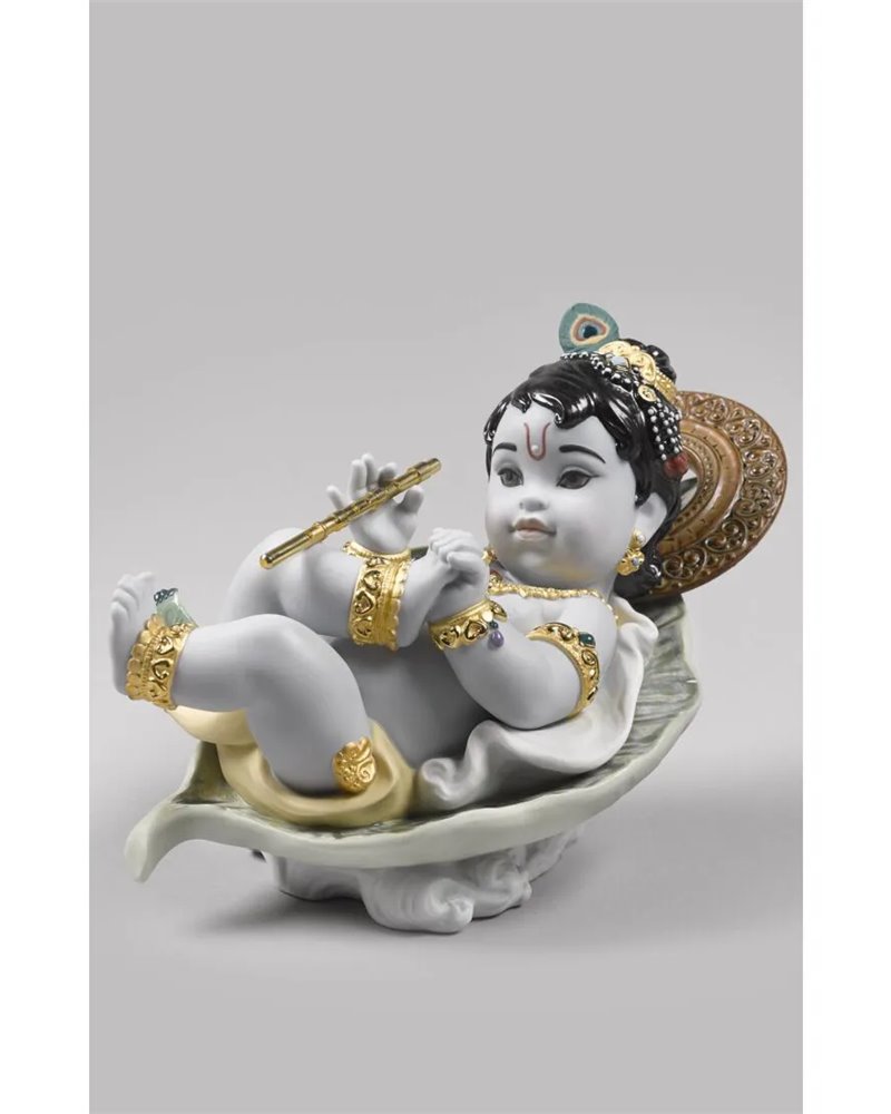 Figura Krishna on leaf