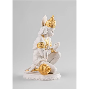 Escultura Hanuman. Lustre oro