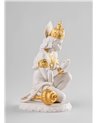 Escultura Hanuman. Lustre oro