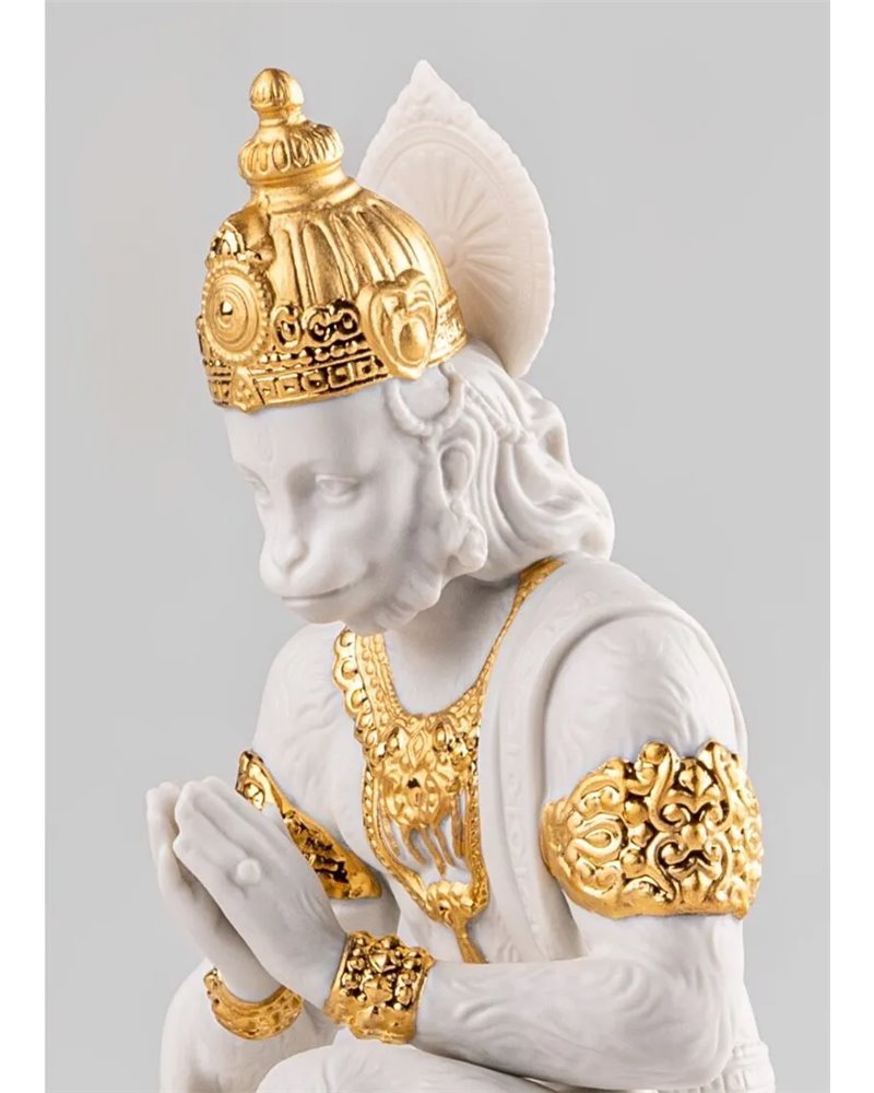 Escultura Hanuman. Lustre oro