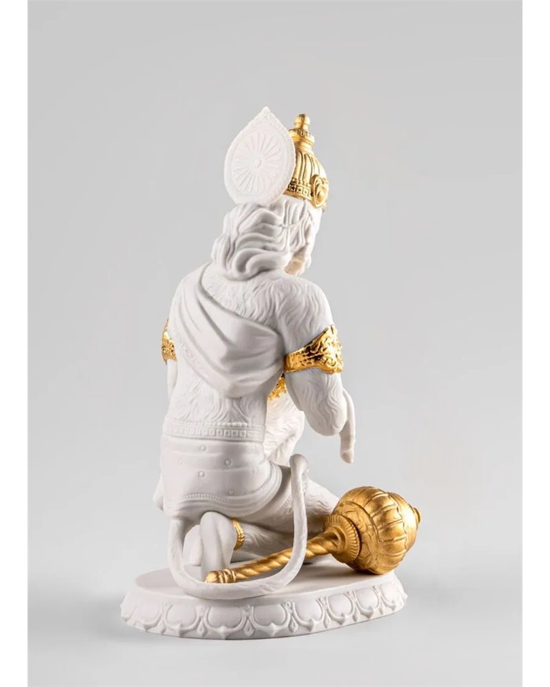 Escultura Hanuman. Lustre oro