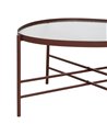 MESA CENTRO TEJA METAL-CRISTAL 78 X 68 X 37 CM